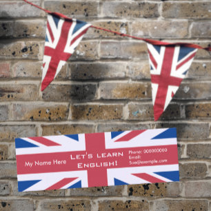 Het onderwijzen van de Engelse taal — Adverteren K Mini Visitekaartje