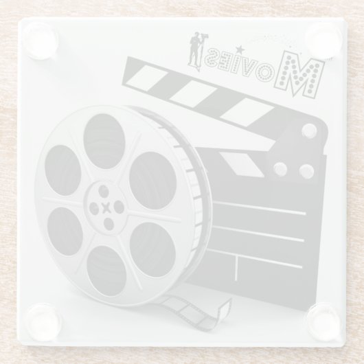 *Het Onderzetter Films* Clapper & Reel Glazen Onderzetter (Achterkant)