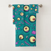 Het One Eye Monster Pattern Bad Handdoek (Insitu)