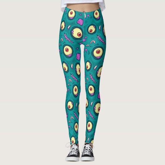 Het One Eye Monster Pattern Leggings (Voorkant)