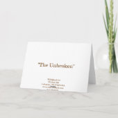 Het ongebroken Wenskaart Kaart (Achterkant)