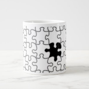 Het ontbrekende patroonpatroon van het puzzelstuk jumbo mok