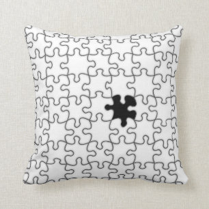 Het ontbrekende patroonpatroon van het puzzelstuk kussen