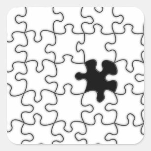 Het ontbrekende patroonpatroon van het puzzelstuk vierkante sticker