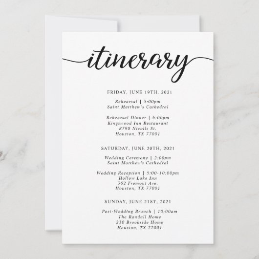 Het Onthaal van het Weekend van de bruiloft en de  (Achterkant)