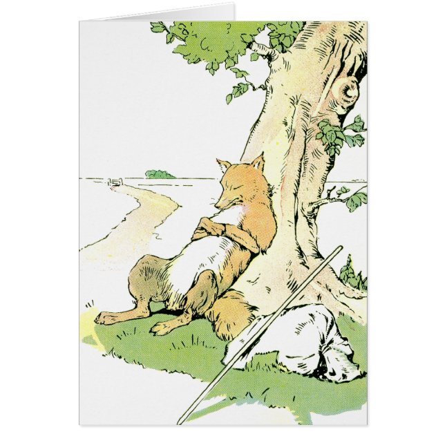 Het ontkoppelen van vos tegen boom (Voorkant)