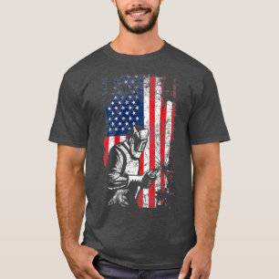 Het ontwerp van de Amerikaanse Flag Welder Fathers T-shirt
