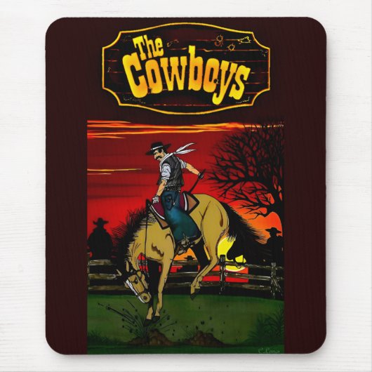 Het ontwerp van de "Cowboys" Mousepad. Muismat (Voorkant)
