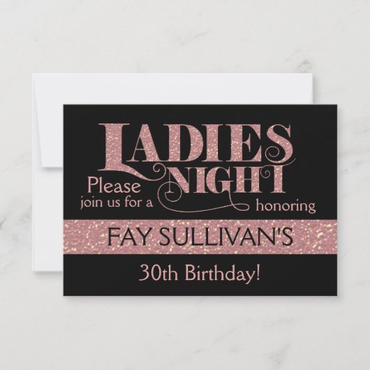 Het ontwerp van de dames nachtuitnodiging kaart (Voorkant)