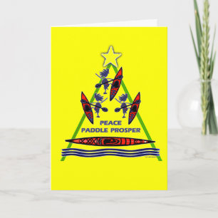 Het Ontwerp van de Kano van de Kajak van de Peddel Feestdagen Kaart