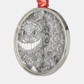 Het Ontwerp van de Kat van Cheshire Metalen Ornament (Links)