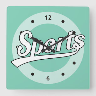 Het Ontwerp van de tekst: Het wit van SPORTEN + uw Vierkante Klok