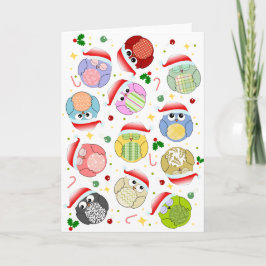 Het Ontwerp van de Uilen van Kerstmis Feestdagen Kaart