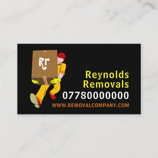 Het ontwerp van de verwijderingsdoos van het Man,  Visitekaartje (Voorkant)