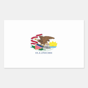 Het Ontwerp van de Vlag van de Staat van Illinois Rechthoekige Sticker