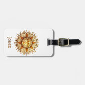Het ontwerp van de zon met contactinfo bagagelabel (Voorkant horizontaal)