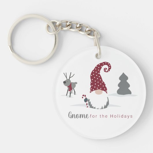 Het ontwerp van Gnome en rendier Scandinavian Tomt Sleutelhanger (Voorkant)