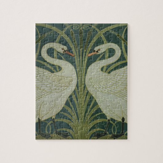 Het ontwerp van het behang 'Swan, Rush and Iris' Legpuzzel (Verticaal)