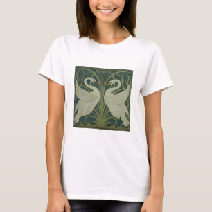 Het ontwerp van het behang 'Swan, Rush and Iris' T-shirt