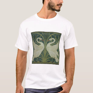 Het ontwerp van het behang 'Swan, Rush and Iris' T-shirt