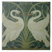 Het ontwerp van het behang 'Swan, Rush and Iris' Tegeltje (Voorkant)