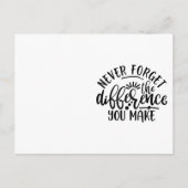Het ontwerp van leraren vergeet nooit het verschil briefkaart (Voorkant)