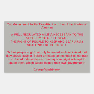 Het onvervreemdbare recht om wapens te beren. rechthoekige sticker