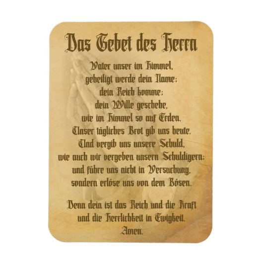 Het Onze Vader (Duits) Magneet (Verticaal)