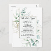 Het Onze Vader Matteüs 6:9-13 Eucalyptus Lijst Briefkaart (Voorkant / Achterkant)