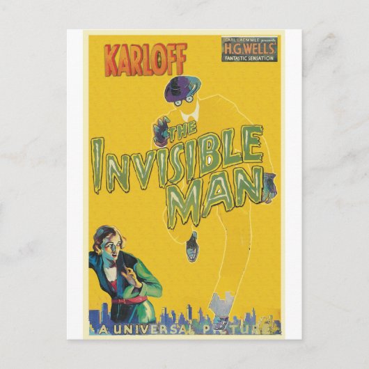 HET ONZICHTBARE MAN VAN Philip J. Riley Briefkaart (Voorkant)