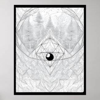 Het oog van Cosmic Forest Poster