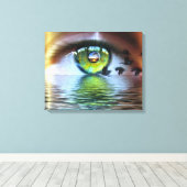 Het oog van de houder canvas afdruk (Insitu (Houten vloer))