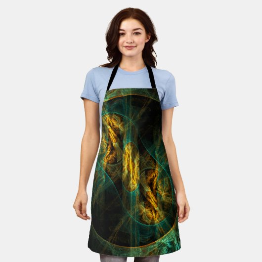 Het oog van het Oerwoud Abstracte Art Apron Schort (Gedragen)