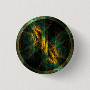 Het oog van het Oerwoud Abstracte Art Button (rond
