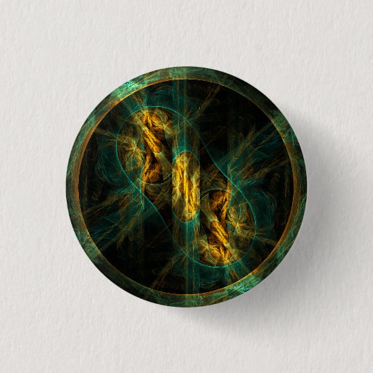 Het oog van het Oerwoud Abstracte Art Button (rond (Voorkant)