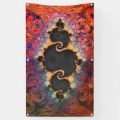 Het oog van Julia, een Rainbow Fractal Paint Swirl Spandoek (Verticaal)