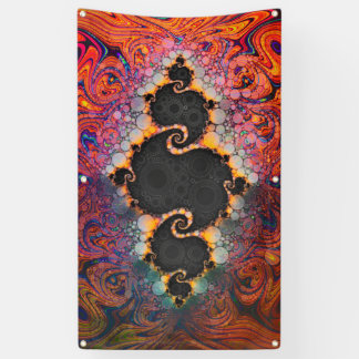 Het oog van Julia, een Rainbow Fractal Paint Swirl Spandoek