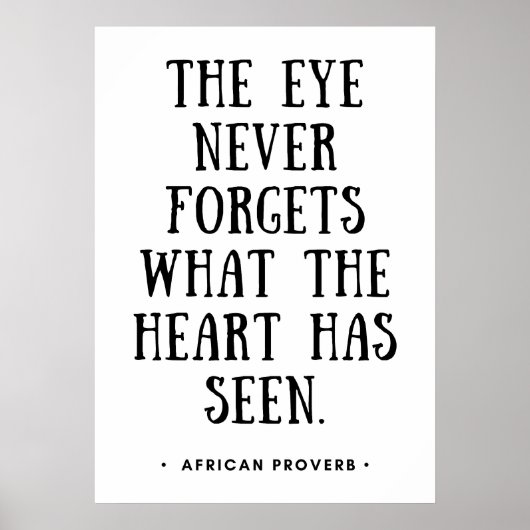 Het oog vergeet nooit wat het hart heeft gezien poster (Voorkant)