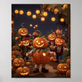 "Het oogsten van Halloween: pompoen Poster" Poster (Voorkant)