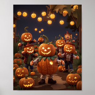 "Het oogsten van Halloween: pompoen Poster" Poster