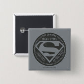 Het oorspronkelijke Man van staal Vierkante Button 5,1 Cm (Voorkant /achterkant)