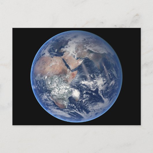 Het oostelijk halfrond op planeet Aarde. Briefkaart (Voorkant)