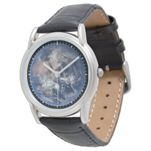 Het oostelijk halfrond op planeet Aarde. Horloge