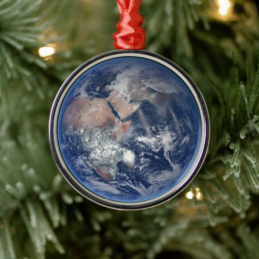 Het oostelijk halfrond op planeet Aarde. Metalen Ornament (Boom)