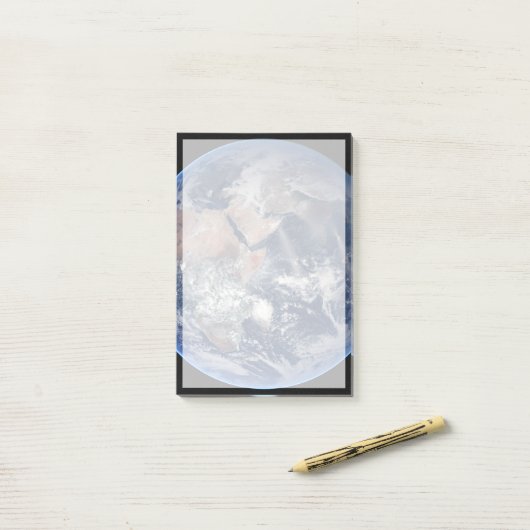 Het oostelijk halfrond op planeet Aarde. Post-it® Notes (Op bureau)