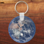 Het oostelijk halfrond op planeet Aarde. Sleutelhanger (Voorkant)