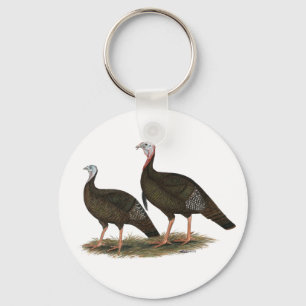 Het Oostelijke Wilde Paar van kalkoenen Sleutelhanger