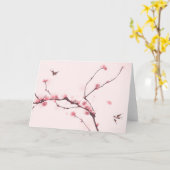 Het oosterse stijl schilderen, kersenbloesem kaart (Gele Bloem)