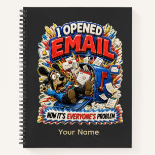 Het Opende Eén Persoonlijke Grappige E-mail Notitieboek