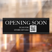 HET OPENEN SOON Code QR van het Teken, Bericht, Zw Raamsticker (Vel 2)